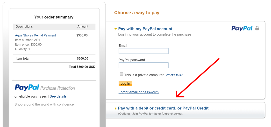 Make a Payment Via PayPal Aqua Shores Vacation Rentals